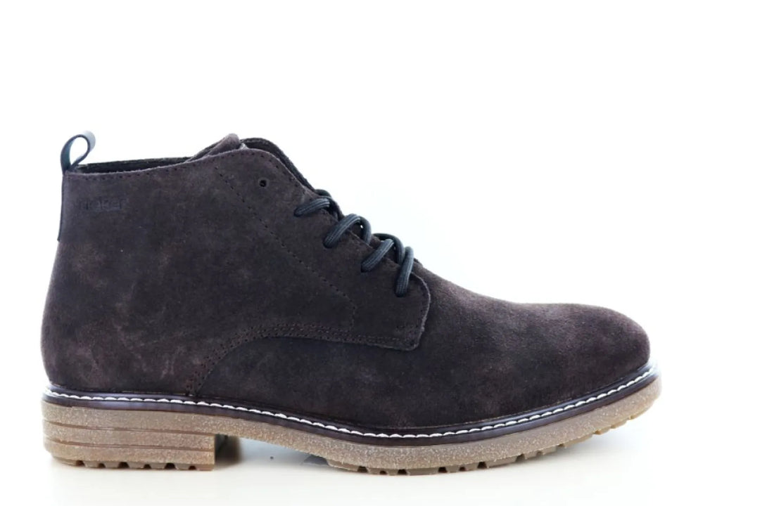 Rieker 33106 bruine suède heren veterboot wijdte H met vetersluiting en rits